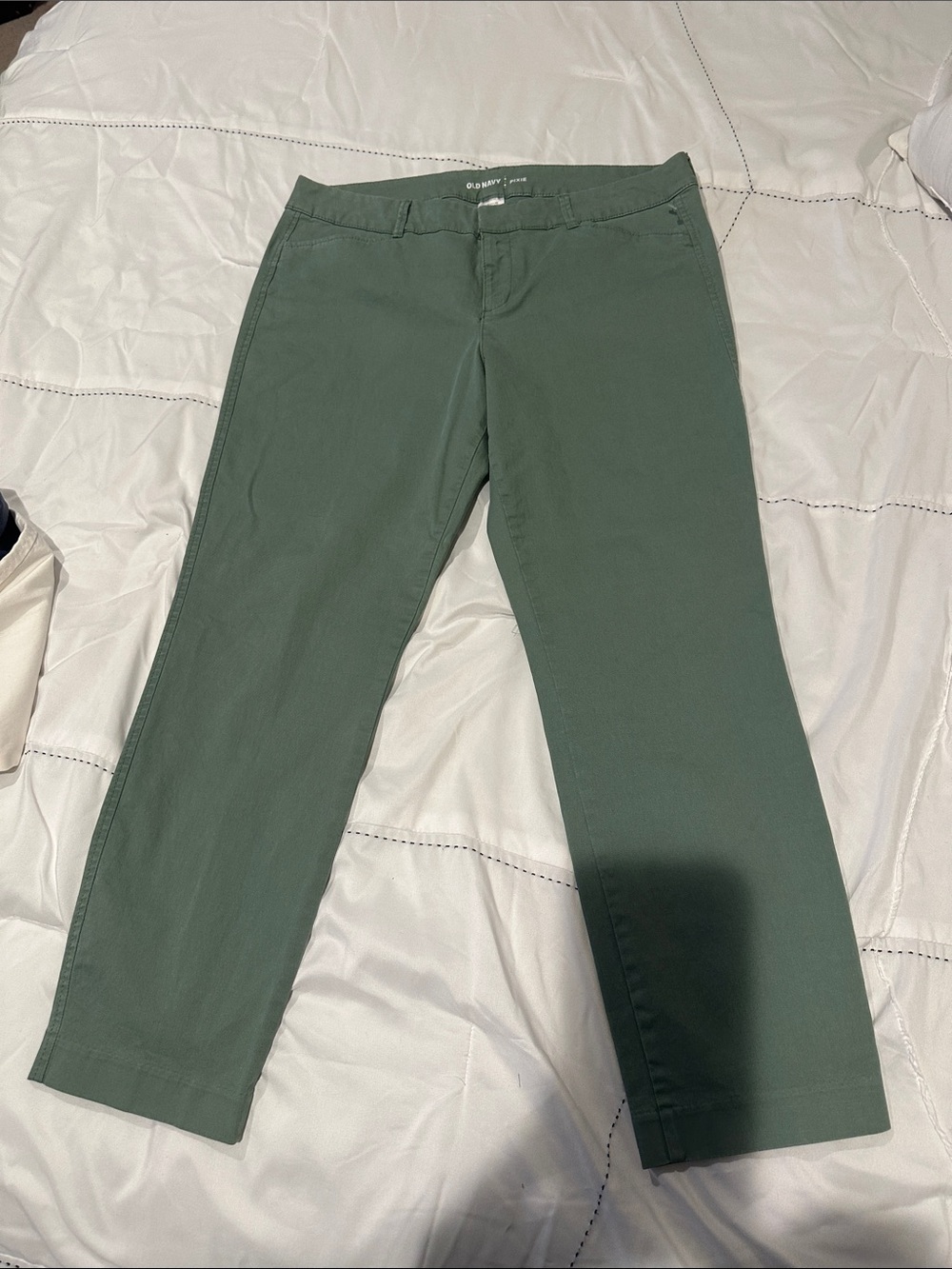 Old Navy Pants Trio - Green, White, Navy Pixie Size 12R - Picture 2 of 8